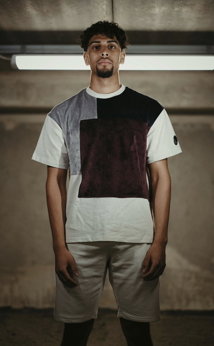 Cream white Tri-colour T-shirt