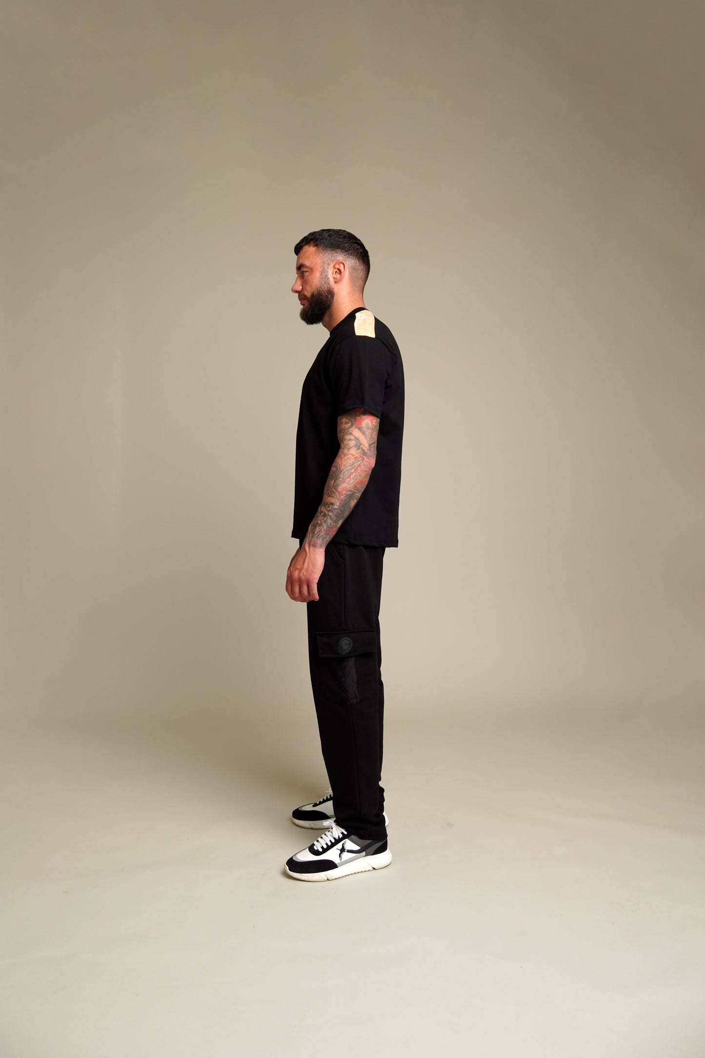 Black Sweats Cargo Pants