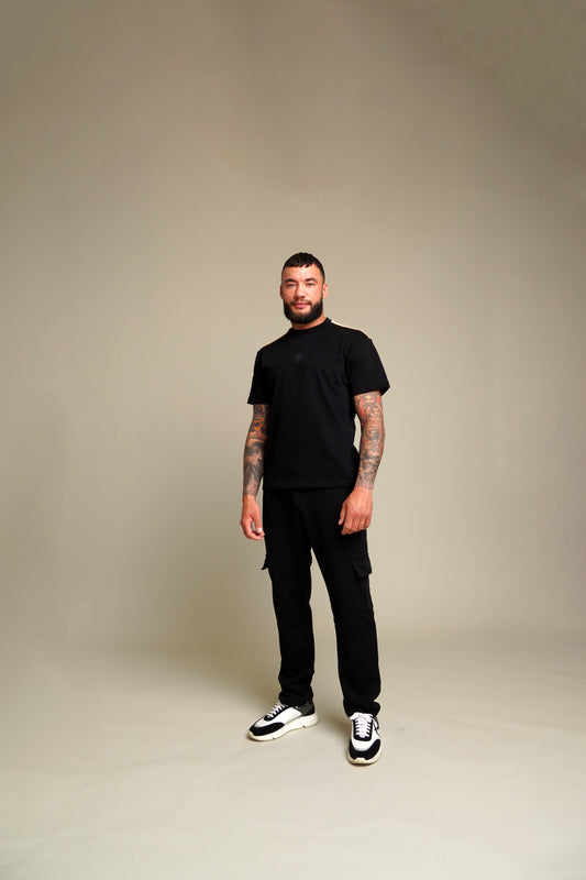 Black Sweats Cargo Pants