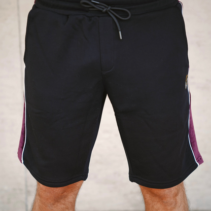 Black Shorts With Purple Stripe